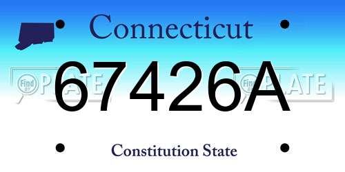67426A Connecticut License Plate