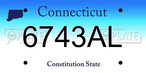 6743AL Connecticut License Plate