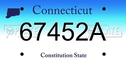 67452A Connecticut License Plate