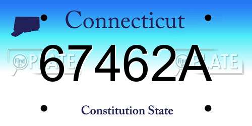 67462A Connecticut License Plate