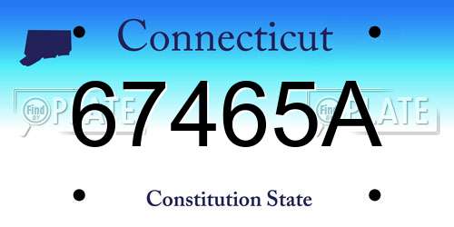 67465A Connecticut License Plate