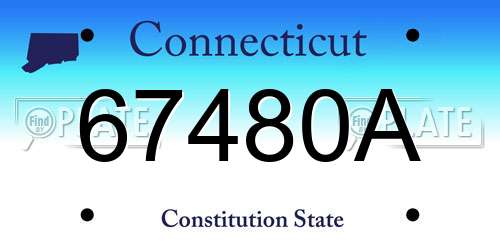 67480A Connecticut License Plate
