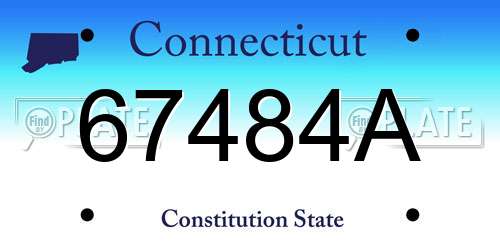 67484A Connecticut License Plate
