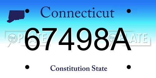 67498A Connecticut License Plate