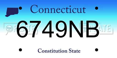 6749NB Connecticut License Plate