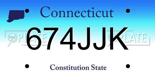 674JJK Connecticut License Plate