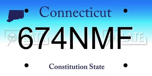 674NMF Connecticut License Plate