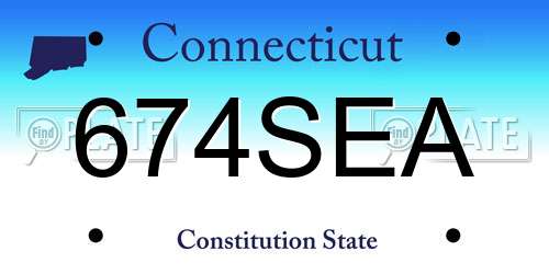 674SEA Connecticut License Plate