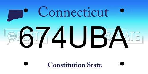 674UBA Connecticut License Plate