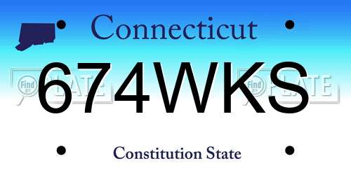 674WKS Connecticut License Plate