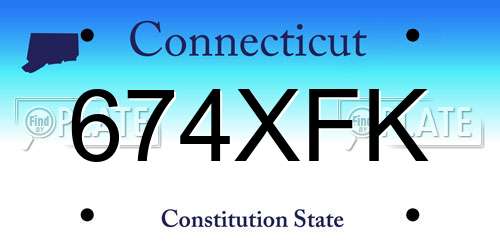 674XFK Connecticut License Plate