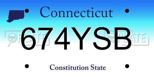 674YSB Connecticut License Plate