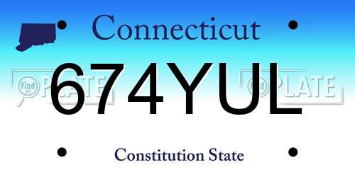 674YUL Connecticut License Plate