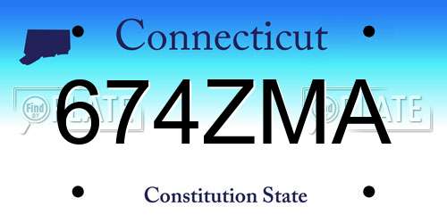 674ZMA Connecticut License Plate