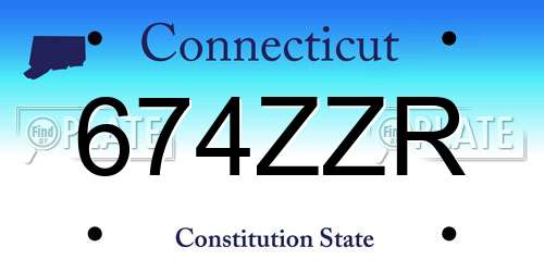 674ZZR Connecticut License Plate