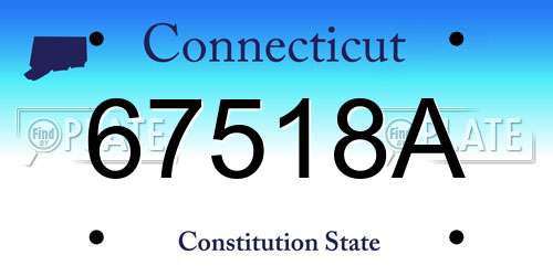 67518A Connecticut License Plate