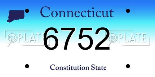 6752 Connecticut License Plate