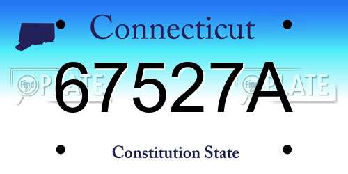 67527A Connecticut License Plate
