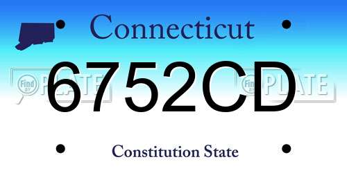 6752CD Connecticut License Plate