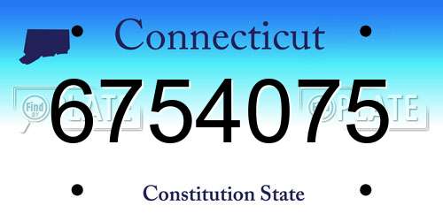 6754075 Connecticut License Plate