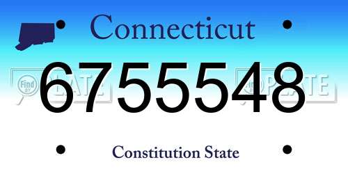 6755548 Connecticut License Plate