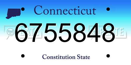 6755848 Connecticut License Plate