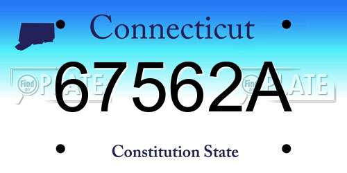 67562A Connecticut License Plate