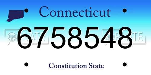 6758548 Connecticut License Plate