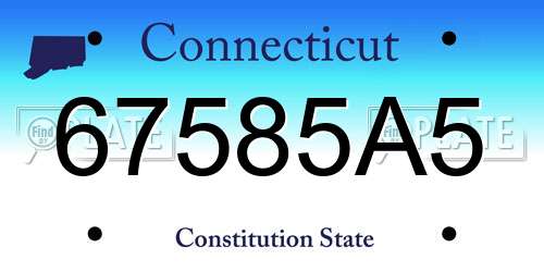 67585A5 Connecticut License Plate