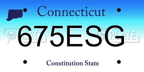 675ESG Connecticut License Plate