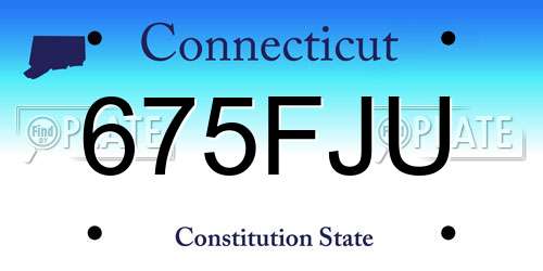 675FJU Connecticut License Plate