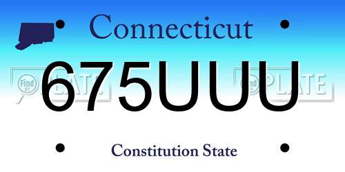 675UUU Connecticut License Plate