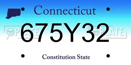 675Y32 Connecticut License Plate
