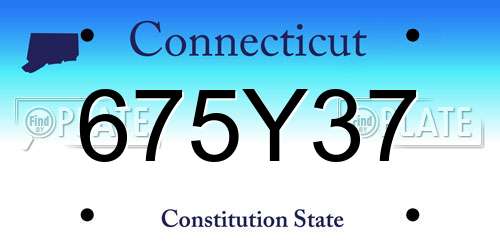 675Y37 Connecticut License Plate