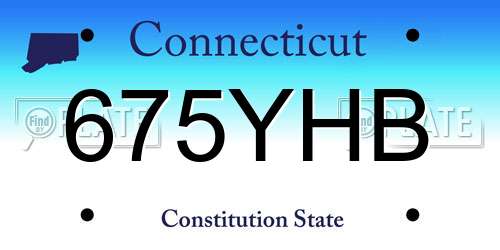 675YHB Connecticut License Plate