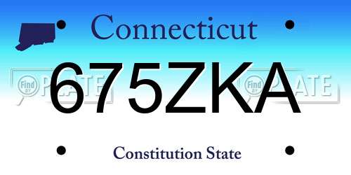 675ZKA Connecticut License Plate