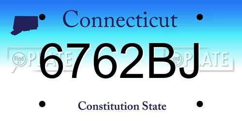 6762BJ Connecticut License Plate