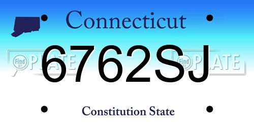 6762SJ Connecticut License Plate