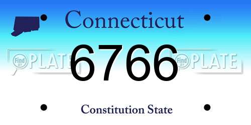 6766 Connecticut License Plate