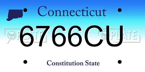 6766CU Connecticut License Plate