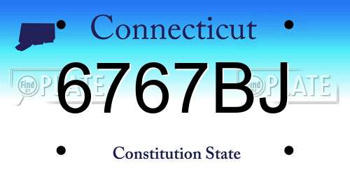6767BJ Connecticut License Plate