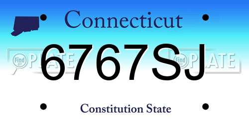 6767SJ Connecticut License Plate