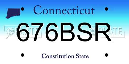 676BSR Connecticut License Plate