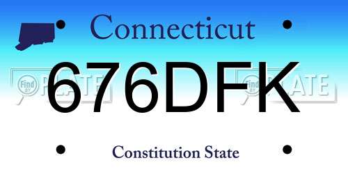 676DFK Connecticut License Plate