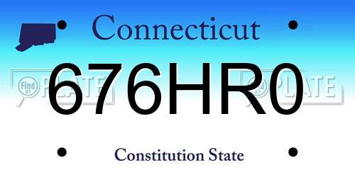 676HR0 Connecticut License Plate