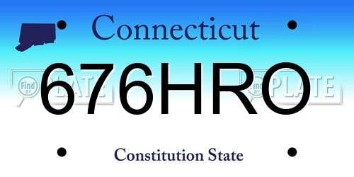 676HRO Connecticut License Plate