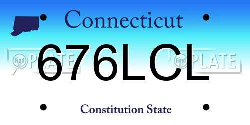 676LCL Connecticut License Plate