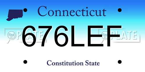 676LEF Connecticut License Plate