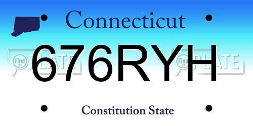 676RYH Connecticut License Plate