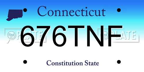 676TNF Connecticut License Plate